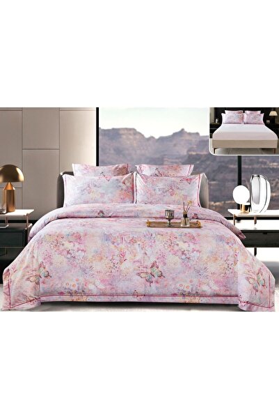 Casa de Vis Double bed linen set, satin cotton, 180x200 cm, 6 pcs, elastic, PSS-27