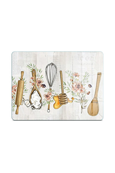 Decovetro Glass Presentation Serving Plate Set of 3 Rectangular Kitchenware Patterned