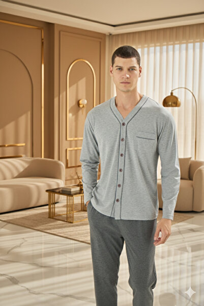 KLY 100% Cotton Plus Size Men's Luxury Design Pajama Set