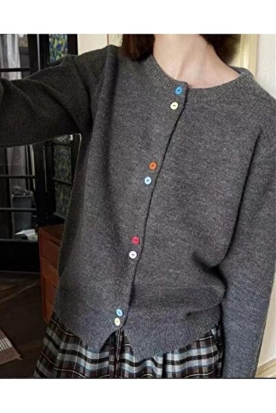 Ugdelia Women's Colorful Buttoned Knitwear Cardigan