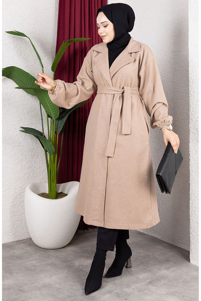 sefamerve Double-Breasted collar stamp coat 2059-07 mink