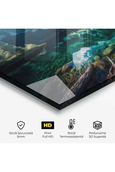 Arthub Kitchen Glass Panel, Stove Protection, Heat Resistant, Landscapes, Beautiful Lake Mountain