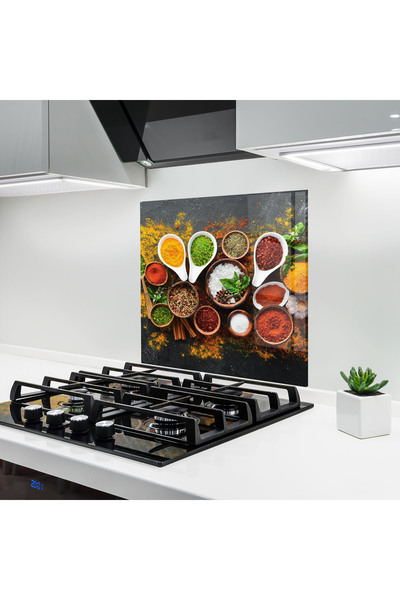 Arthub Panou Sticla Bucatarie, Protectie aragaz, Termorezistent, Alimente, Co...