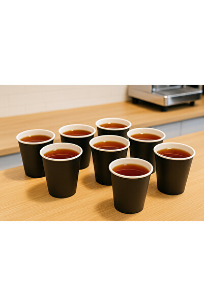 PARLAPACK KARTON BARDAK 8 OZ 50'Lİ KAHVE ÇAY KAĞIT BARDAK SİYAH