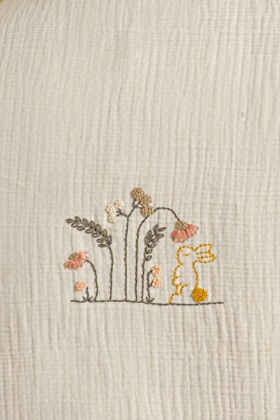 Budi Kanz 4 Layer Hand Made Ruffled Muslin Cover Set Knz-020 Cream