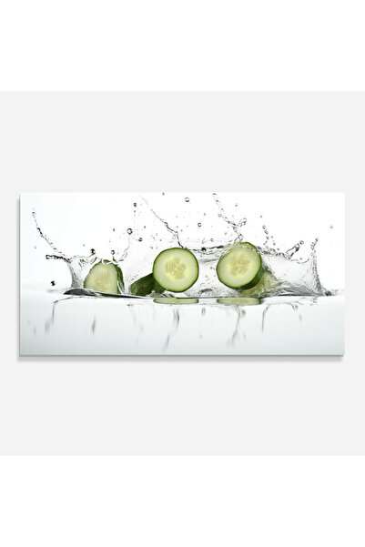Arthub Kitchen Glass Panel, Stove Protection, Heat Resistant, Food, Cucumber Cool Splash