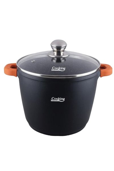 Heinner Oala cu capac Dark Line, Cooking by Heinner, 10 L, aluminiu turnat, negru