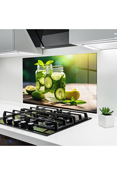 Arthub Panou Sticla Bucatarie, Protectie aragaz, Termorezistent, Alimente, Co...