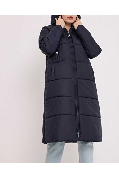 Modamorfo 5120 Hooded Long Puffer Jacket - Black