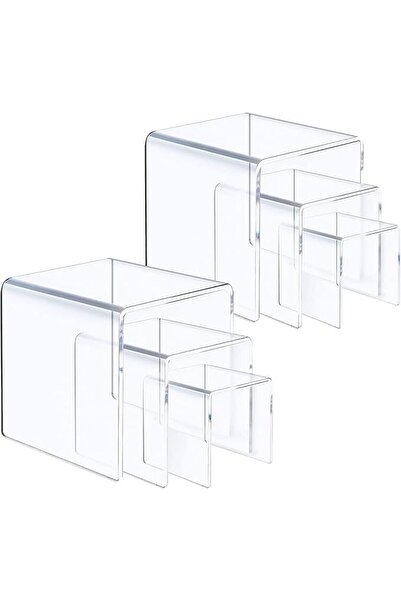 Generic ANDGOO Rectangular Clear Acrylic Display Risers, 6 Pieces (Pack of 2)