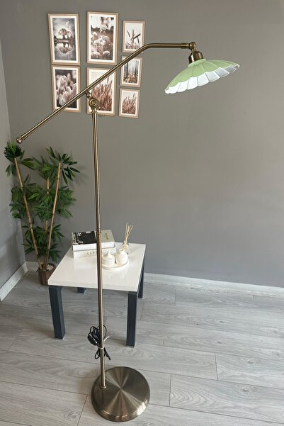 Bamyum Risso Mint Yeşili Lambader Eskitme F Kol Hareketli Başlık Modern Dekor...