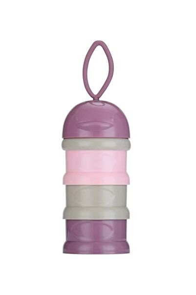 Generic حاوية تخزين حليب الأطفال المحمولة، 3 طبقات، بحلقة حمل، وردي وبنفسجي، ...