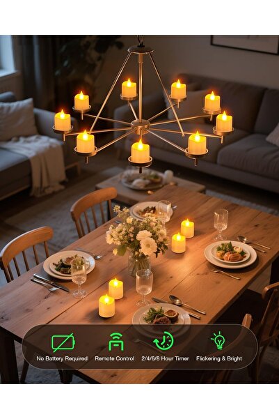 SoulBay Flameless Candles with Remote & Charging Base, 12pcs USB Rechargeable LED Votives