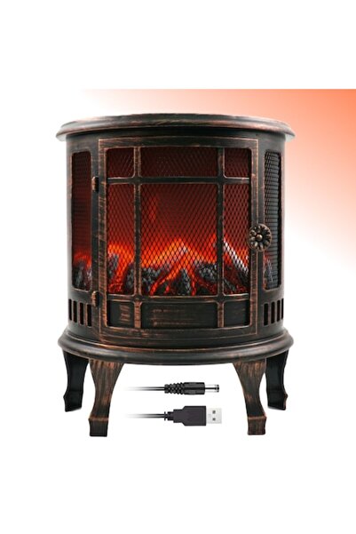 Sanlux Decorative Fireplace, LED Light with Flame Simulation, Vintage Model, With Warm Lighting, Mains Powered
