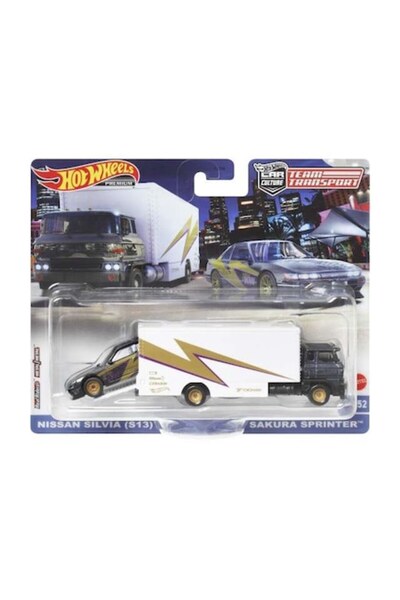 HOT WHEELS Team Transport Sakura Sprinter Truck & Nissan Silvia S13 1:64 Mode...