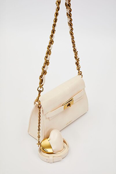 Levidor Cream Shoulder Bag with Heart Accessory Detail