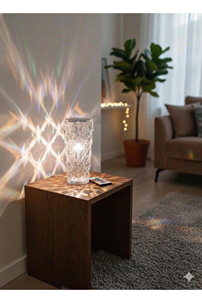Kristal Elmas Led Dokunmatik Sensör Usb Şarjlı Masa Lambası