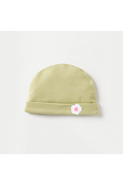 Juniors Floral Accent Beanie