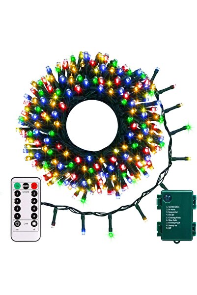 echosari سلسلة أضواء LED بطول 10 أمتار، 100 مصباح، تعمل بالبطارية، مع جهاز تح...