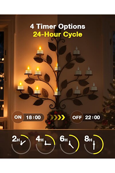 SoulBay Flameless Candles with Remote Control Timer & Charging Base, 12pcs USB Rechargeable LED Tea