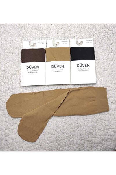 DÜVEN 3-Pack Cotton Knee-High Mat Extra Soft Colored Trouser Socks