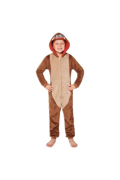 OEM Kids Looney Tunes Romper with Hood TAZ, Brown, 158-164 cm