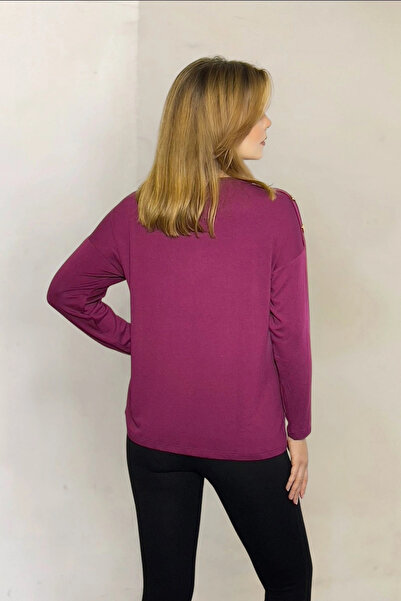 aytemas Shoulder Button Detailed Blouse