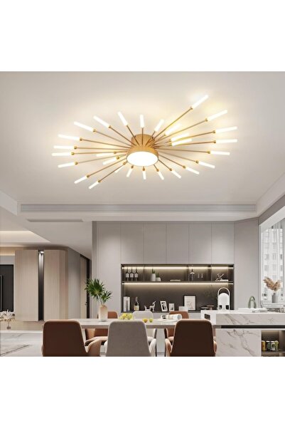 trandafi led LED Chandelier Nordic - 29 light sources (1x12W LED + 28x G4), Acrylic, Gold (Stea Design 8922/28FGD
