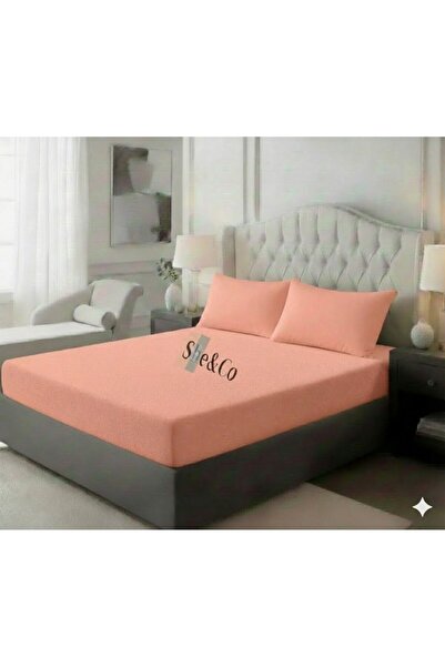 She&Co Double Fitted Sheet Set - 3 Pieces |   Salmon