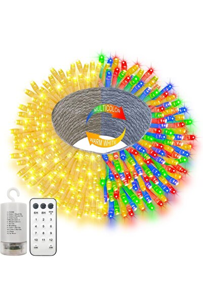 echosari سلسلة أضواء تعمل بالبطارية مع جهاز تحكم عن بعد، 20 متر، 200 مصباح لي...
