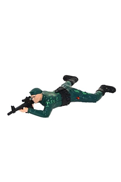 Oyuncakcı&Burada Pilli Işıklı Sesli Yerde Sürünen Asker Oyuncak