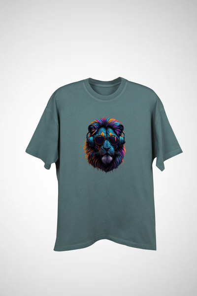 California ST 100% Cotton Aslan Printed Men's Oversized T-Shirt