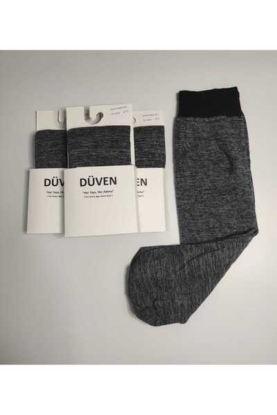 DÜVEN 3-Pack Cotton Knee-High Mat Extra Soft Ash Melange Pantyhose