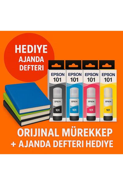 EPSON 101 Orjinal Mürekkep Set/ Ecotank L4150 / L4160 /l6160 /l6170 L6190/L6260/L6270/L6276 4 Renk Takım