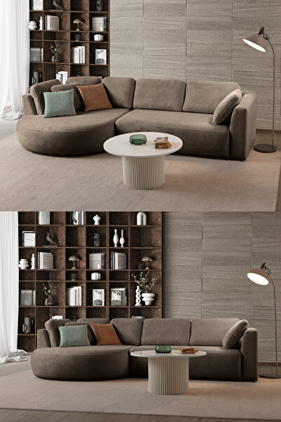 Eymense Venezia Köşe Koltuk Kahverengi Sol Köşe