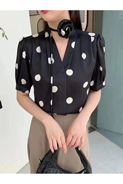 1way casual polka dot blouse