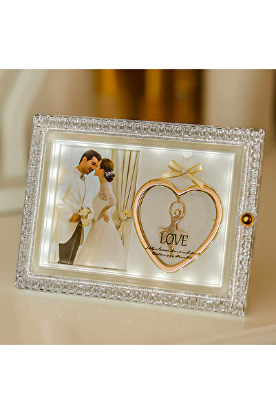 FOTOYILDIZ Led Işıklı Taşlı - Love Balerin Fotoğraf Çerçevesi