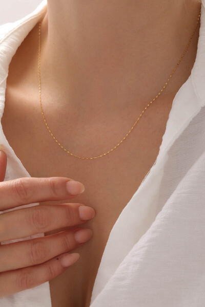 Kado Kuyumculuk 14 Ayar Altın İnce Aynalı Zincir Kolye