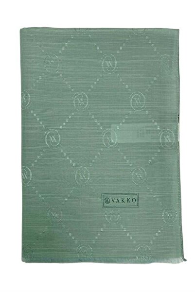 Vakko Βαμβακερό μεταξωτό σάλι - Μονόγραμμα - Μέντα