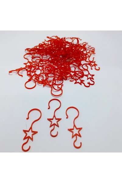 TERARYUM SEPETİM Christmas Ornament Hanging Bracket 100Pcs-Red