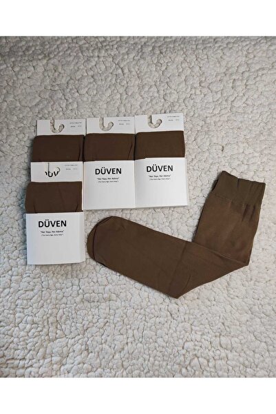 DÜVEN 4-Pack Cotton Knee-Length Mat Extra Soft Bronze Trouser Socks