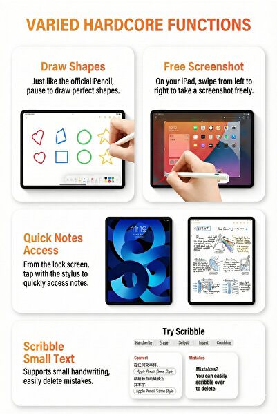 NO BRAND Smart stylus: Magnetic charging, tilt pressure, 11-hour battery life, full-screen touch blocking