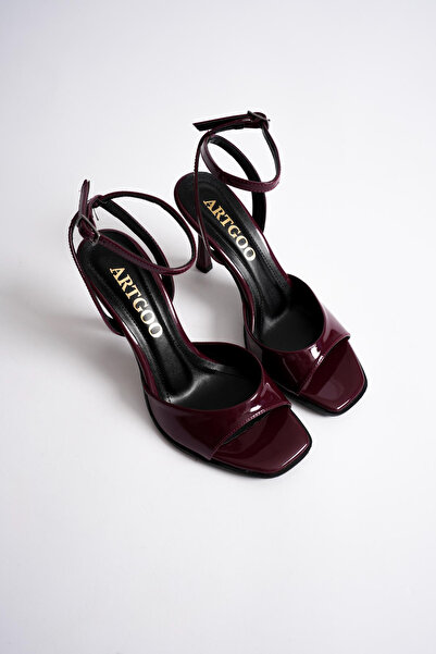 Artgoo Women's Burgundy Ankle Strap Daily Comfortable Classic Heeled Shoes