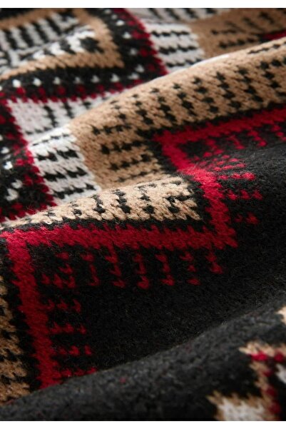 Lavanta Tekstil Zigzag Patterned Knitwear Cardigan