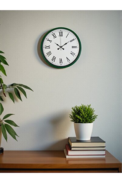 DENİSAM Zentime 36 cm Green Decorative Wall Clock