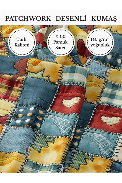 FabricMarket %100 Pamuk Saten Patchwork Kumaş – 155×100 cm – Dikiş ve DIY İçin