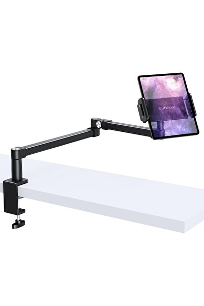 Elitehood iPad Desk Mount Heavy Duty Adjustable iPad Arm Mount with Clamp (4.7-15.6in)