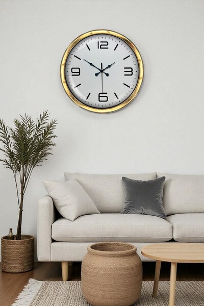 DENİSAM Zentime 40 cm Gold Luxury Wall Clock