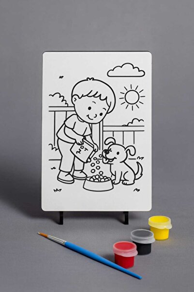 Bebek Özel لوحة نموذجية خشبية قابلة للطلاء للأطفال مع حامل موديل 005