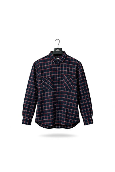 Butik Wide Fit Quality Winter Thick Double Pocket Dad Shirt